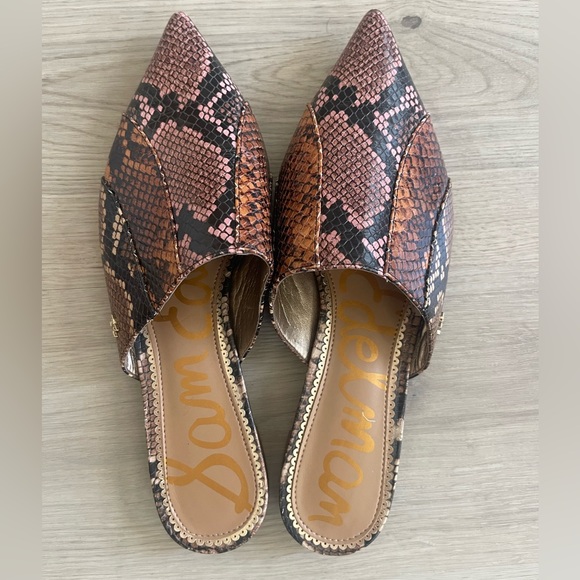 Sam Edelman Shoes - Sam Edelman Seena Snakeskin Mules Flats Pointed Toe Shoes Size 8 Eur 38